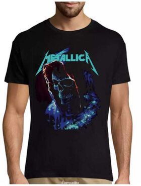 Μπλούζα με στάμπα Metallica Dark Skull Metallica T-Shirt – Electric Hooded Skeleton Graphic