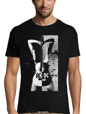 Rock t-shirt με στάμπα AC/DC guitar my love