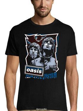 Rock t-shirt με στάμπα Oasis Wonderwall New Type System