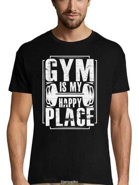 Μπλούζα t-shirt με στάμπα Gym is my happy place