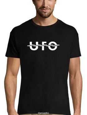 Rock t-shirt Black με στάμπα UFO