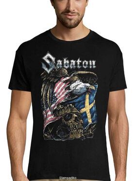 Heavy metal t-shirt με στάμπα Sabaton Eagle Skull