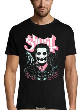 Heavy metal t-shirt με στάμπα Ghost Papa black Heart