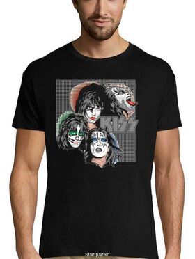 Συλλεκτικό Rock t-shirt White με στάμπα Kiss The Band