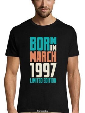 Mπλούζα με στάμπα γενεθλίων Born in March 1997 Limited Edition