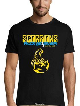 Rock black t-shirt με στάμπα Scorpions Rock Believer Tour Athens 2022