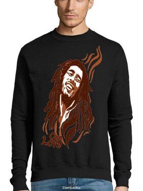 Μπλούζα Φούτερ με στάμπα Bob Marley One Love