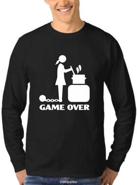 Mπλούζα φούτερ με στάμπα Game Over Cooking Woman Bachelor