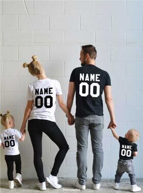 Οικογενειακό σετ με στάμπα Any name, any number, Custom name, Custom number shirt