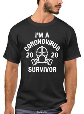 Μπλουζάκι με στάμπα I’m coronavirus survivor