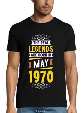 Mπλούζα με στάμπα γενεθλίων The real legend are born in May 1970