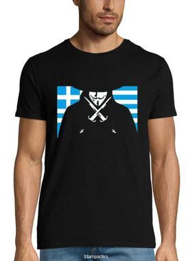 Αστεία μπλουζάκια με στάμπα  Greek flag with Swords