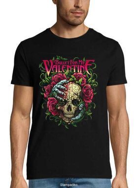 ​Μπλούζα T-Shirt με στάμπα Bullet For My Valentine με Skull & Roses Design