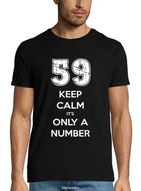 Mπλούζα με στάμπα γενεθλίων 59 Keep Calm it's Only a Number