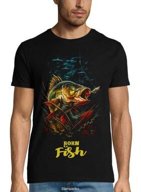 Μπλούζα T-Shirt με στάμπα ψαρέματος Λαβράκι  Born To Fish