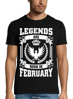 Mπλούζα με στάμπα γενεθλίων Legends are born in February
