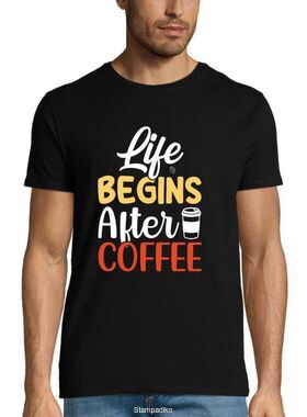 Μπλούζα "Life Begins After Coffee" - Quote Series - DTF Print