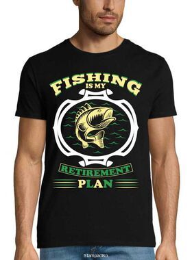 Μπλούζα t-shirt με στάμπα ψαρέματος Fishing is my retirement plan T-shirt