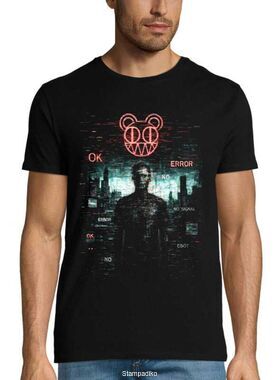 Μπλούζα με στάμπα Radiohead Art Rock - OK Computer Glitch Design