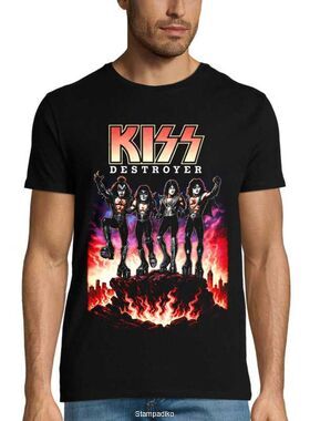 Μπλούζα με στάμπα KISS - "Destroyer Fire" Glam Rock Edition
