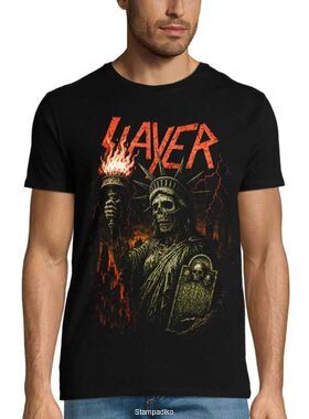 Μπλούζα με στάμπα Slayer Thrash Metal - Statue of Liberty Skull Design
