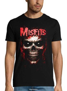 Μπλούζα με στάμπα Misfits Horror Punk - Fiend Skull Red Glow Design