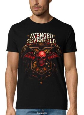 Μπλούζα με στάμπα Avenged Sevenfold "Red Deathbat Crest" - Premium Ανδρικό T-Shirt