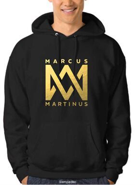 Μπλούζα φούτερ με κουκούλα με χρυσή στάμπα Marcus & Martinus