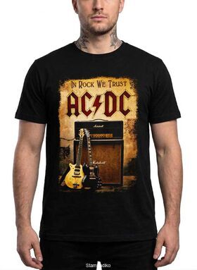 Μπλούζα με στάμπα AC/DC - In Rock We Trust Vintage