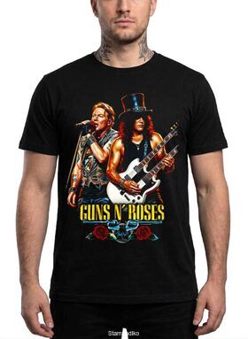 Μπλούζα με στάμπα Guns N' Roses Hard Rock - Axl & Slash Live Performance