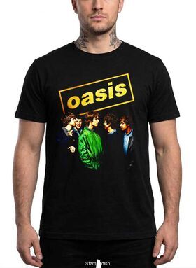 Μπλούζα με στάμπα Oasis Britpop - Band Retro Logo Design