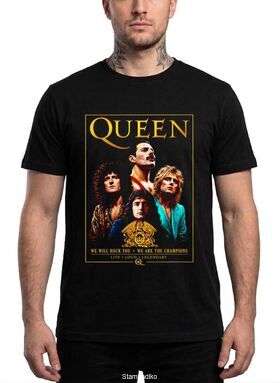 Μπλούζα με στάμπα Queen Classic Rock - Live Loud Legendary Design