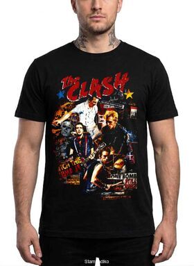 Μπλούζα με στάμπα The Clash Punk Rock - Vintage Collage Design
