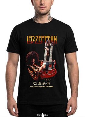 Μπλούζα με στάμπα Led Zeppelin Jimmy Page Double Neck - Stampadiko.gr