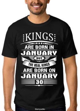 Μπλούζα T-shirt με στάμπα Kings are born on January