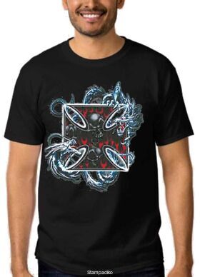 Μπλούζα t-shirt με στάμπα Skull & Dragons