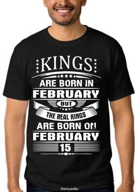 Μπλούζα T-shirt με στάμπα Kings are born on February
