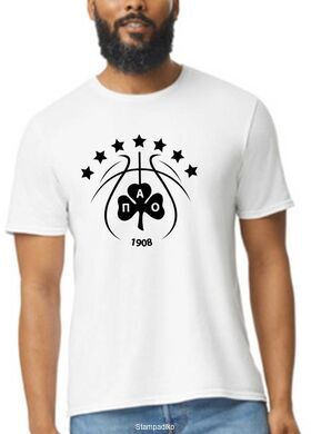 Μπλούζα t-shirt white με στάμπα του Παναθηναικού με 7 αστέρια EuroLeague Champions Berlin 2024