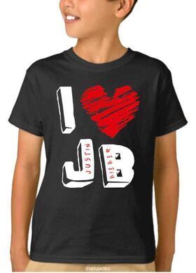 Παιδικό μπλουζάκι με στάμπα I love Justin Bieber