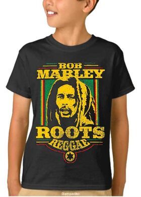 Παιδικό μπλουζάκι με στάμπα συγκροτήματος Bob Marley Roots Reggae
