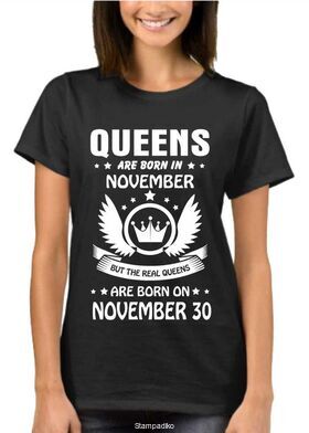 Μπλούζα T-shirt με στάμπα Queens are born in ...