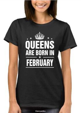 Μπλούζα T-shirt με στάμπα Queens are born in February
