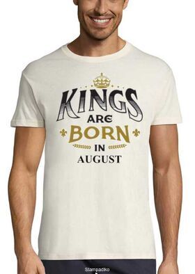 Μπλούζα με στάμπα γενεθλίων Kings are Born In August