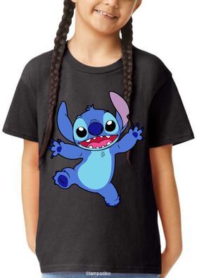Παιδικό μπλουζάκι με στάμπα Stitch dancing Happy