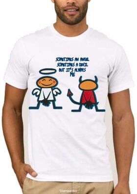 Αστεία T-shirts Sometimes Angel, Sometimes Devil... But ALWAYS ME!