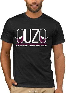 Αστεία T-shirts Ouzo Connecting People