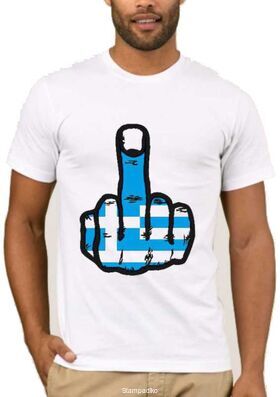 Αστεία T-shirts με στάμπα Greek ass finger