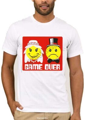 Αστεία T-shirts bachelor Game Over