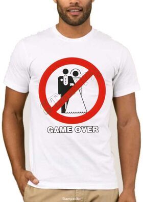 Αστεία T-shirts με στάμπα Bachelor Party T-Shirt Game Over