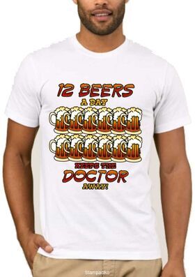 Αστεία T-shirts 12 beers a day keeps the doctor away